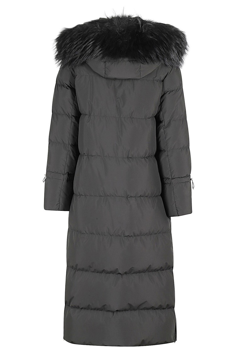 Moorer Breuil Fur Stp Down Jacket In Grey