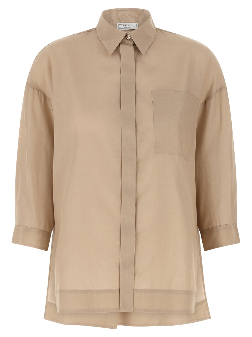 Peserico Asymmetric Hem Shirt In Neutral