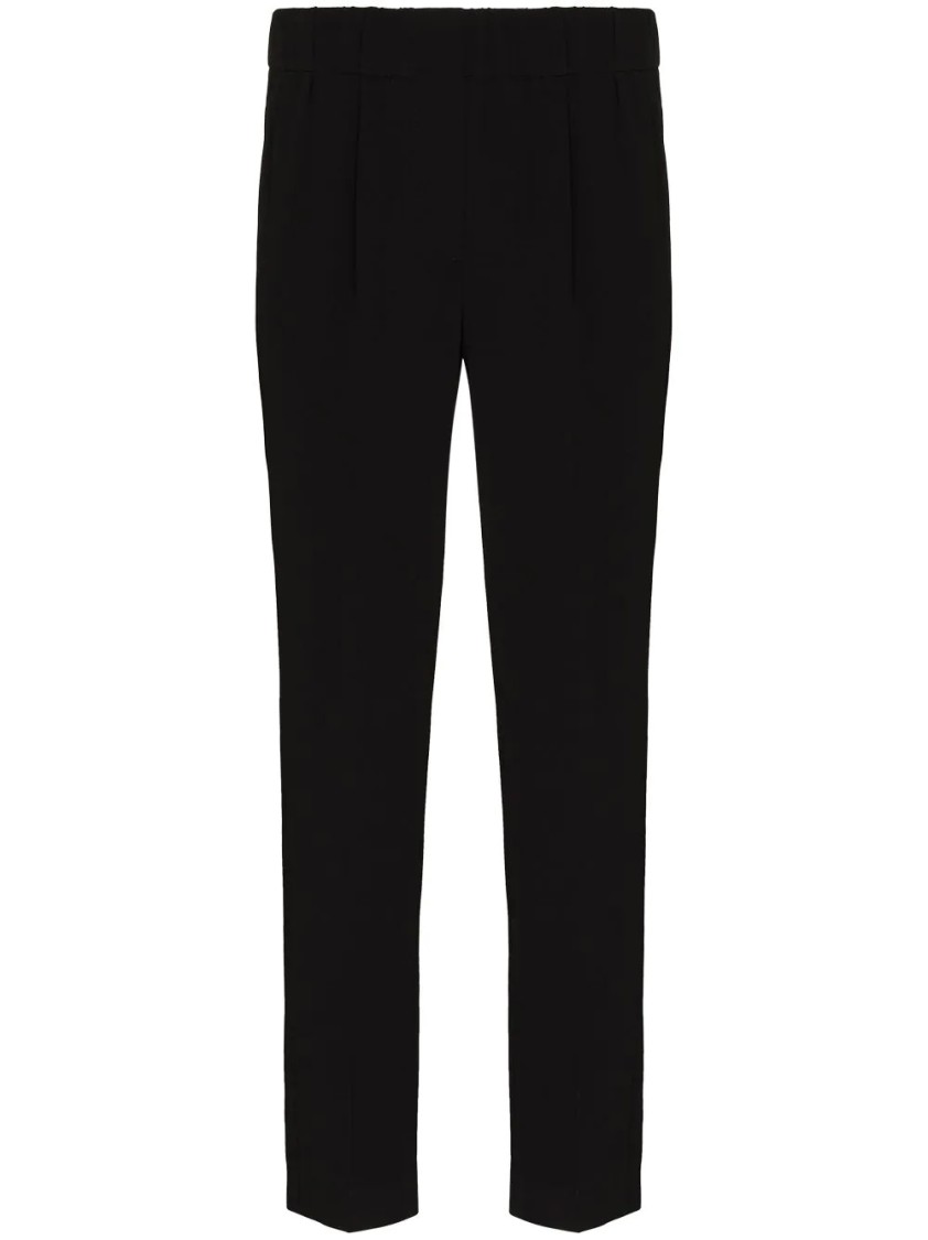 Brunello Cucinelli Elasticated Waist Cropped Trousers In Black