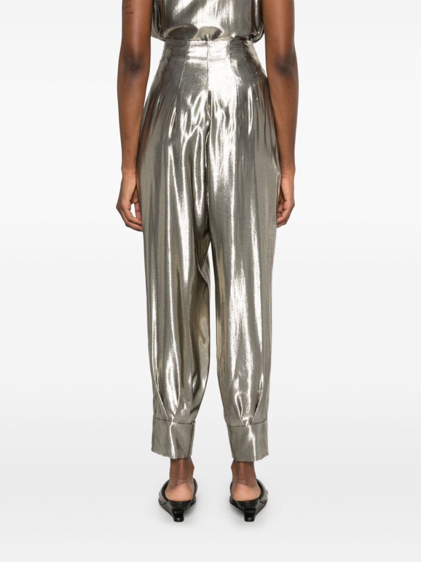 Philosophy Di Lorenzo Serafini Silver Casual Trousers Laminated-effect