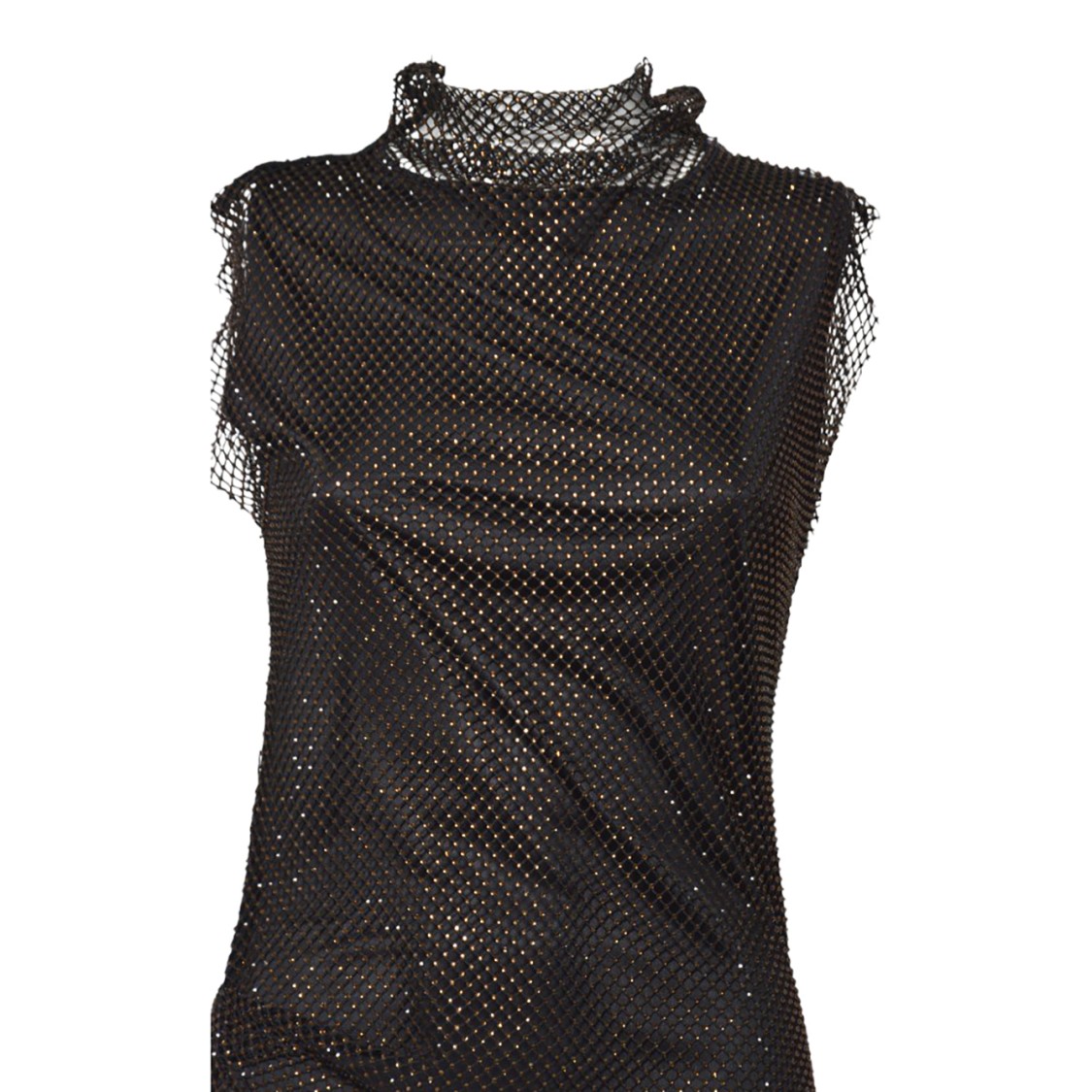 Sportmax Fitted Mini Dress With Textured Mesh Overlay In Black