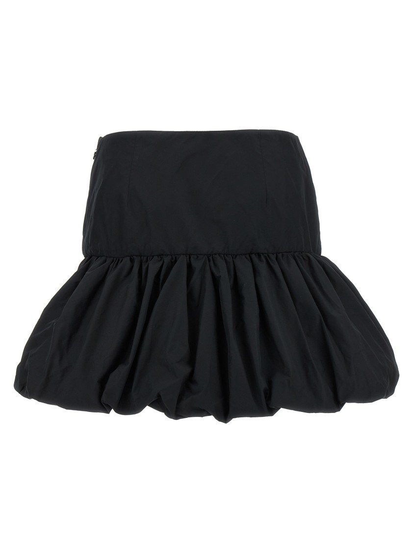 Rotate Birger Christensen Gathered Peplum Miniskirt In Black