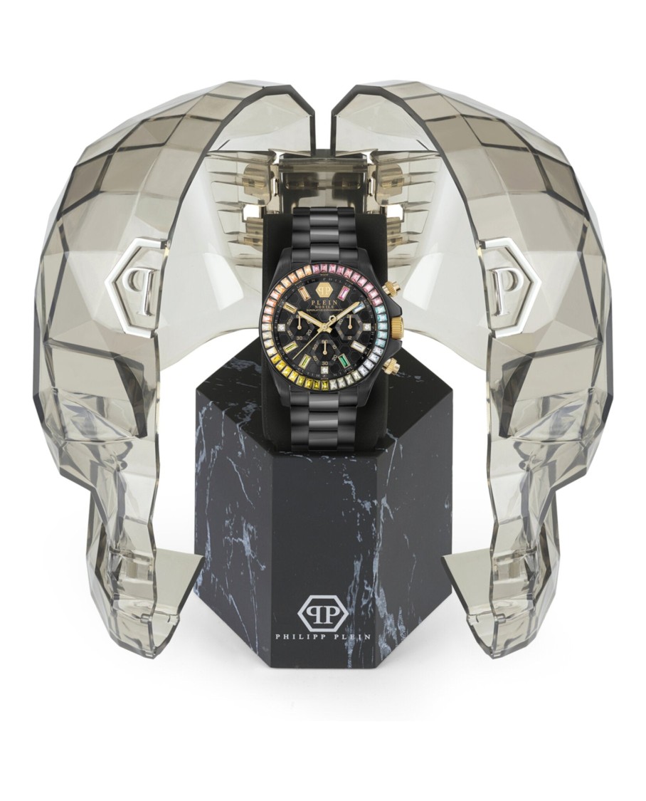 Philipp Plein Nobile Lady Crystal Watch Woman Wrist Watch Black Size Onesize Stainless Steel In Black