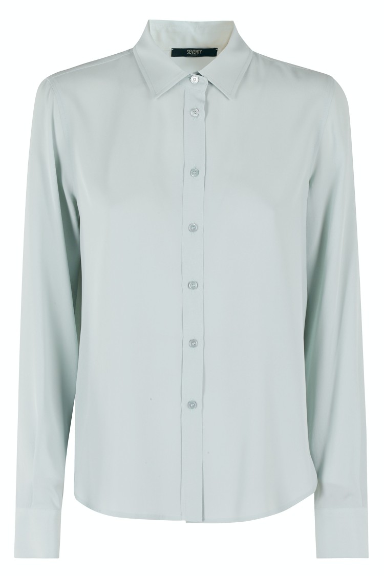 Seventy Plain Crepe Shirt With Silk Mix In White