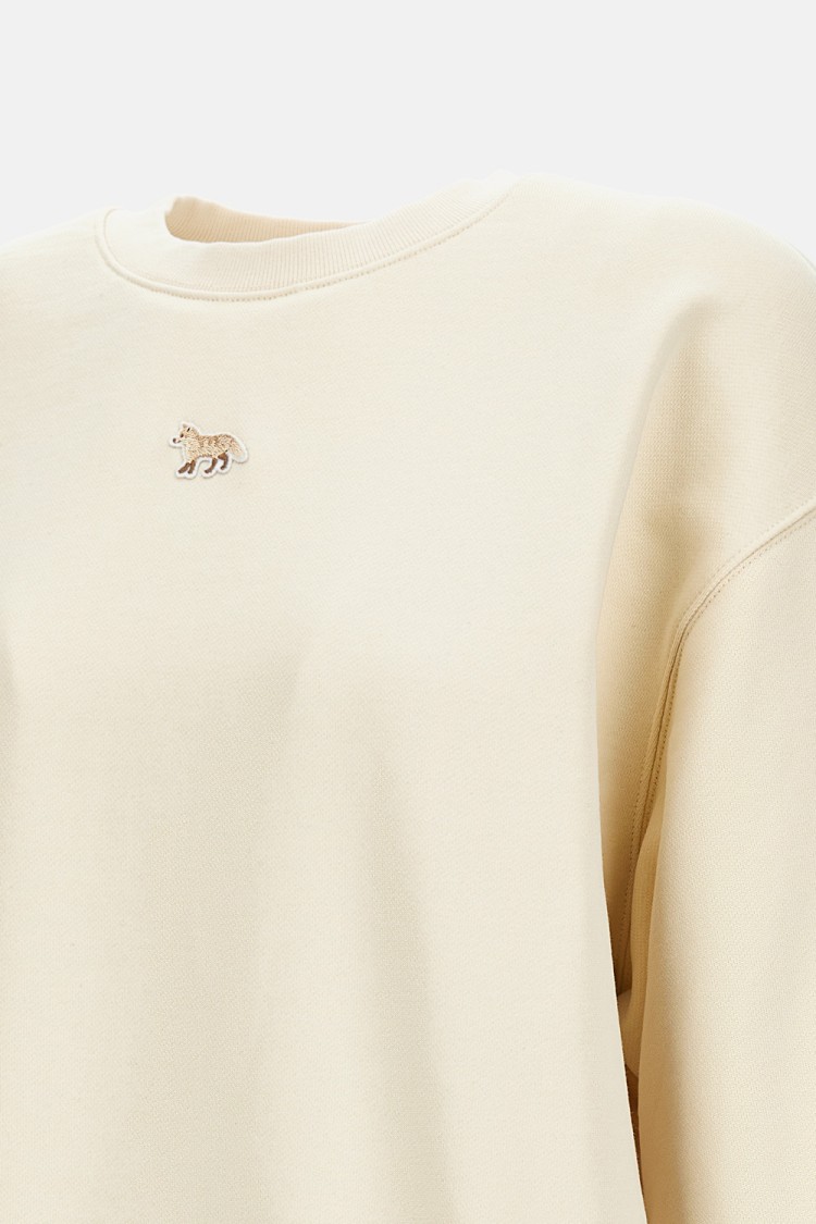 Shop Maison Kitsuné Round-neck Oversize Sweatshirt With Baby Fox Patch