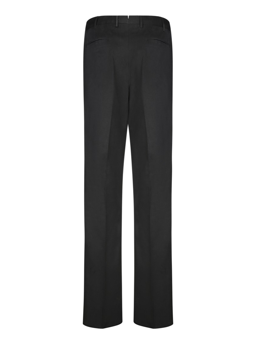 Dell'oglio Straight-leg Black Trousers With Smooth Finish In Black