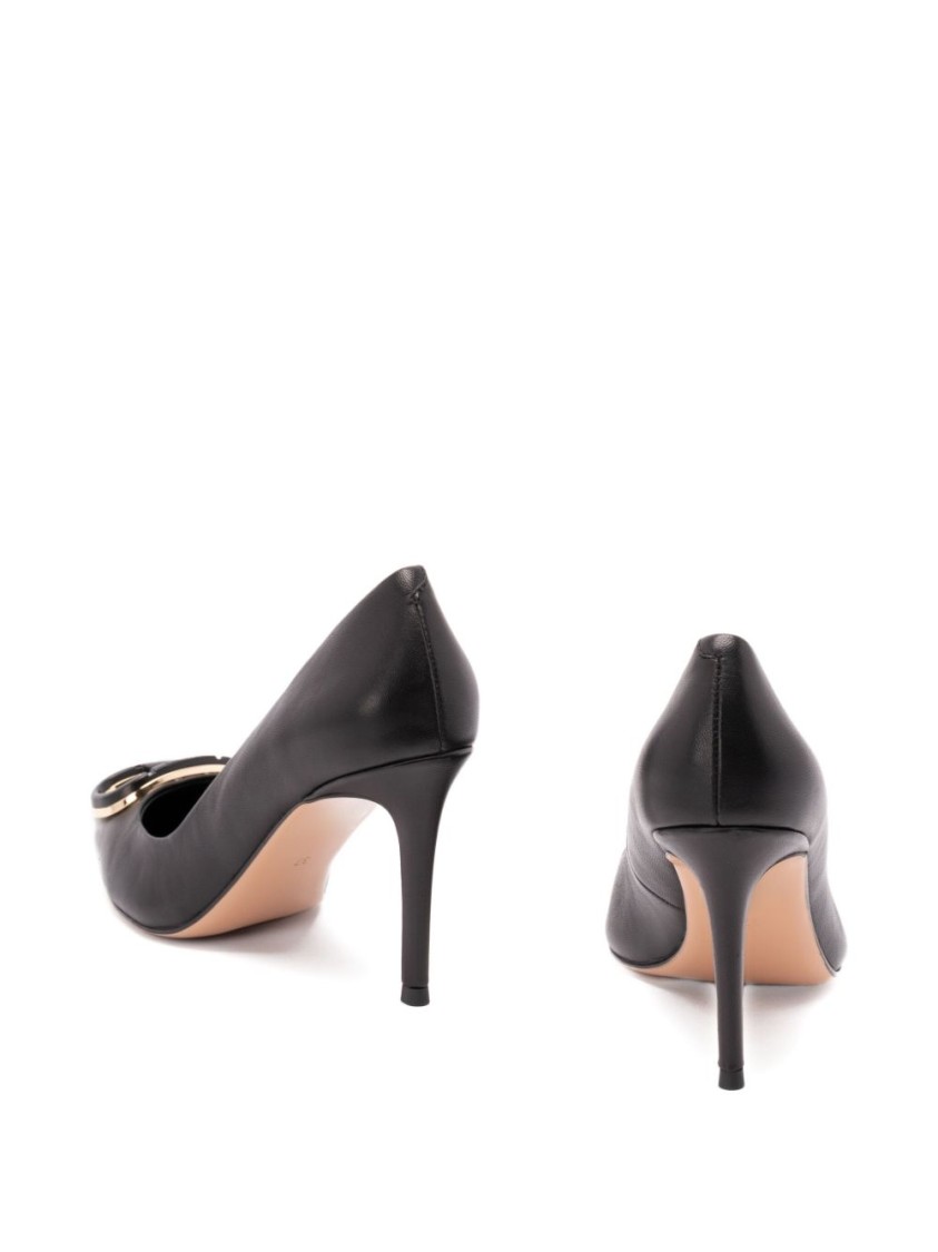 Twinset Twin-set High-heeled Black Pumps With Pointed Toe In Black