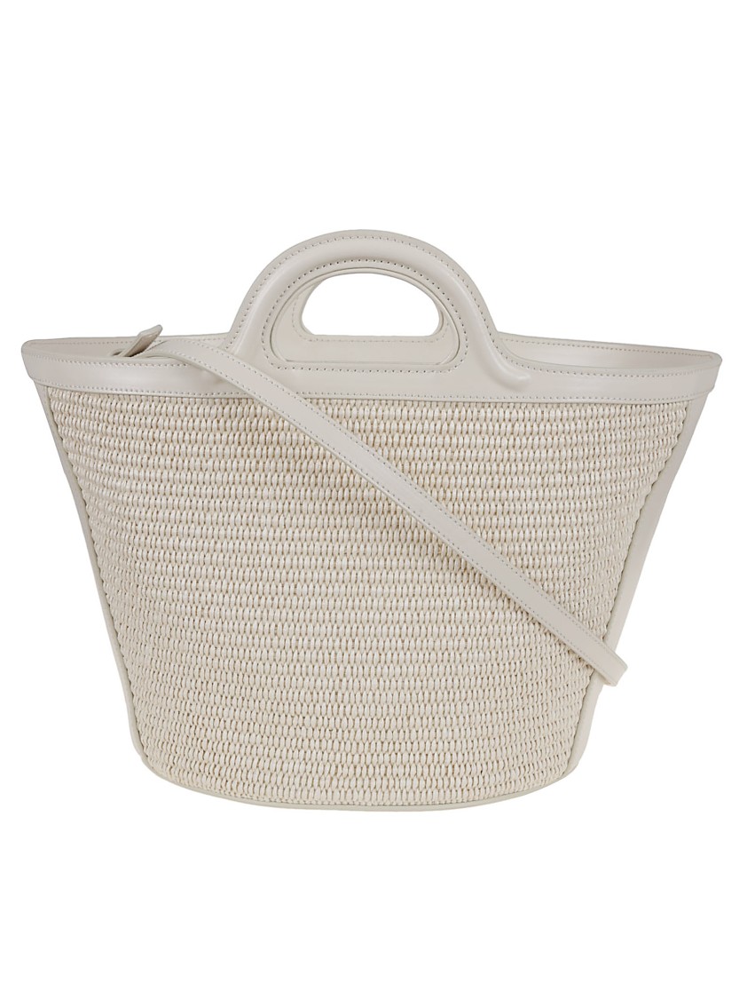 Marni White Leather Small Tropicalia Handbag In White