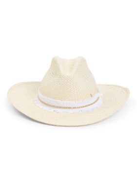 ハット Maison Michel Nude Brimmed Hat With Delicate Fringe Detail Maison Michel Nude Brimmed Hat With Delicate Fringe Detail