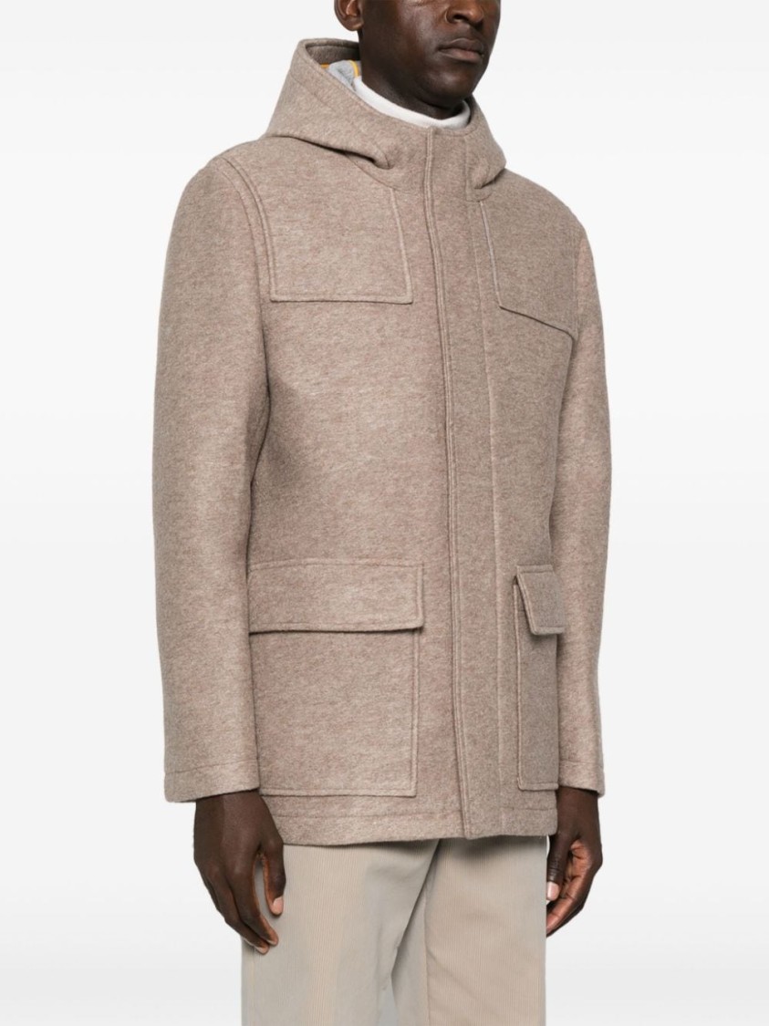 Manuel Ritz Hooded Jacket In Brown