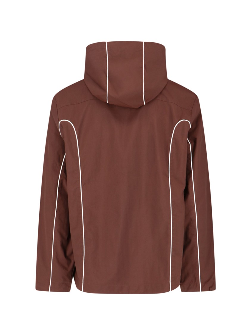 Diesel Piped Hooded Jacket In Brown