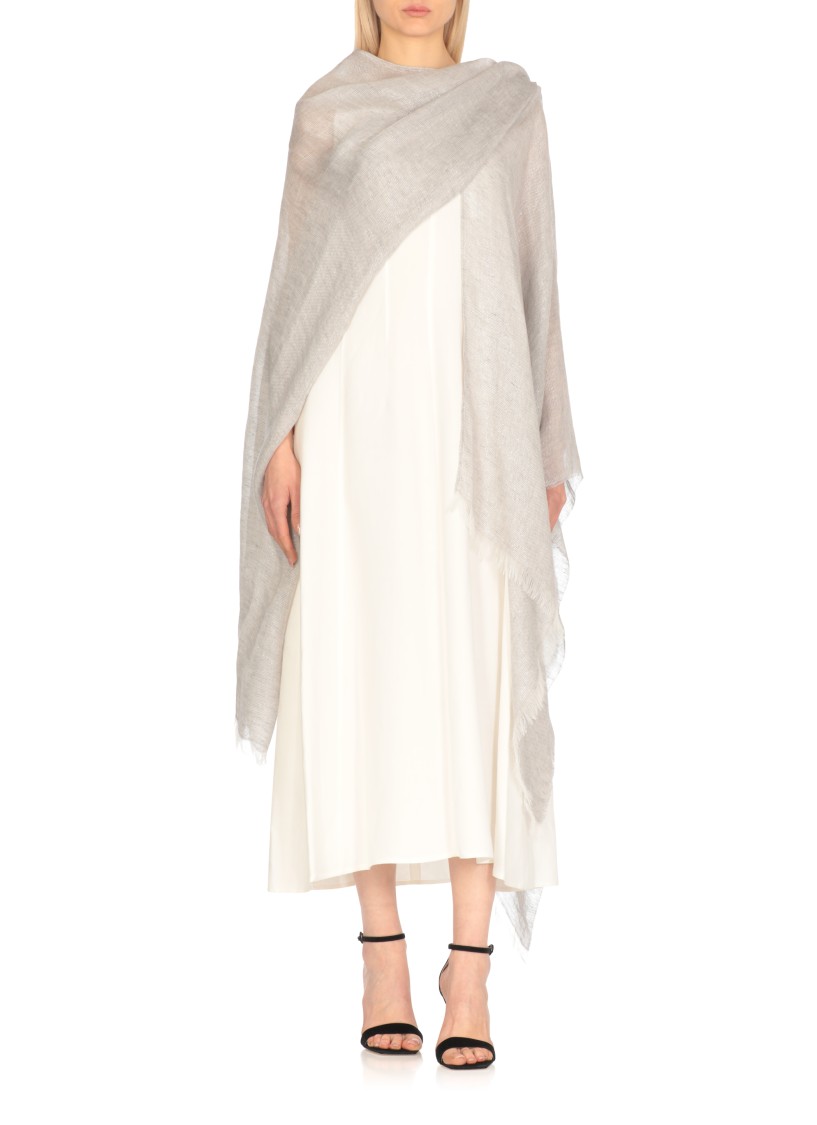 Shop Peserico Grey Lurex Cape