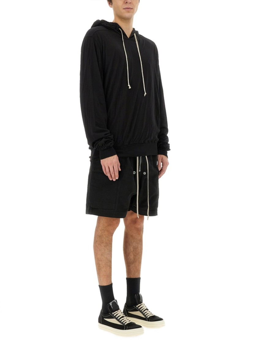 RICK OWENS DRKSHDW DRKSHDW BY RICK OWENS RELAXED FIT BLACK HOODIE WITH DRAWSTRING HOOD