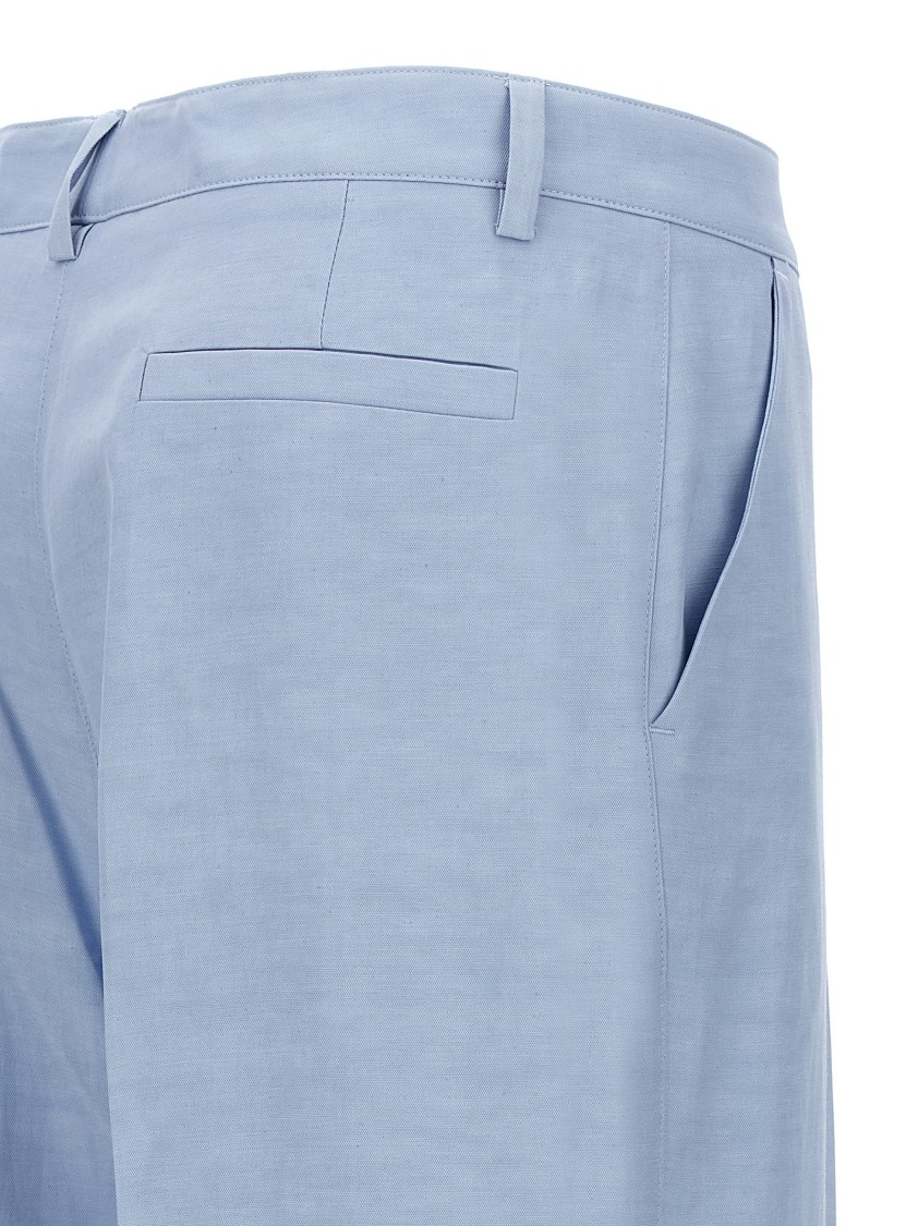 P.a.r.o.s.h . Straight-leg Pants With Pence Detailing In Blue