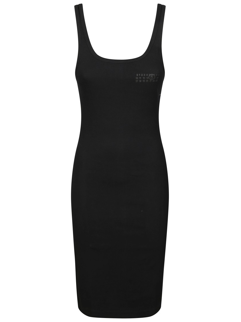 Mm6 Maison Margiela Mm6 By Maison Margiela Sleeveless Fitted Mini Dress With Graphic Detail