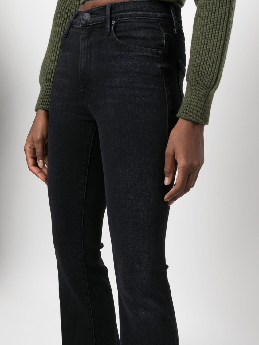 Mother Weekender Flare Leg Jeans In Deep End In Black