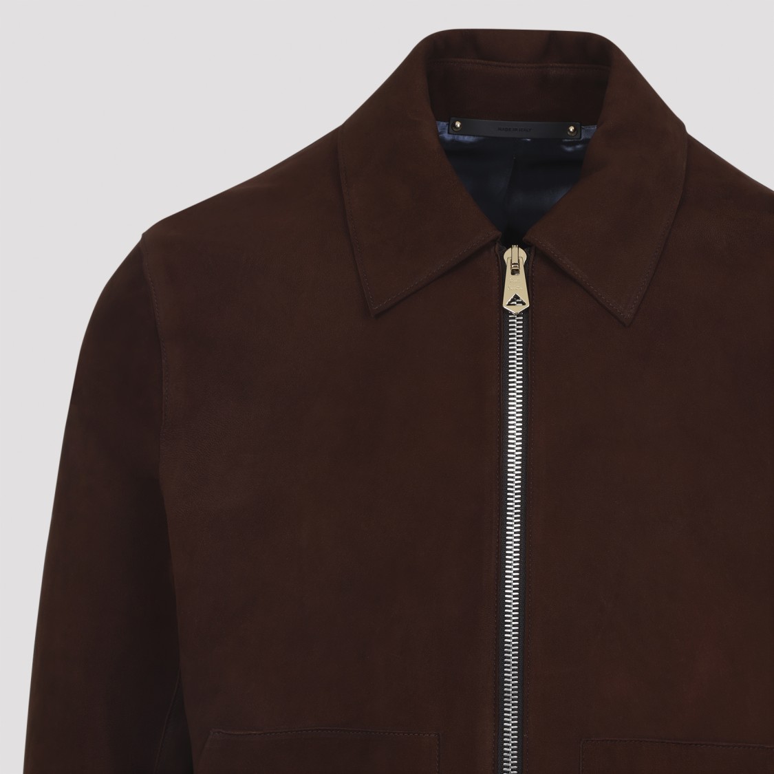 Shop Paul Smith Regular Fit Leather Jacket In Brown