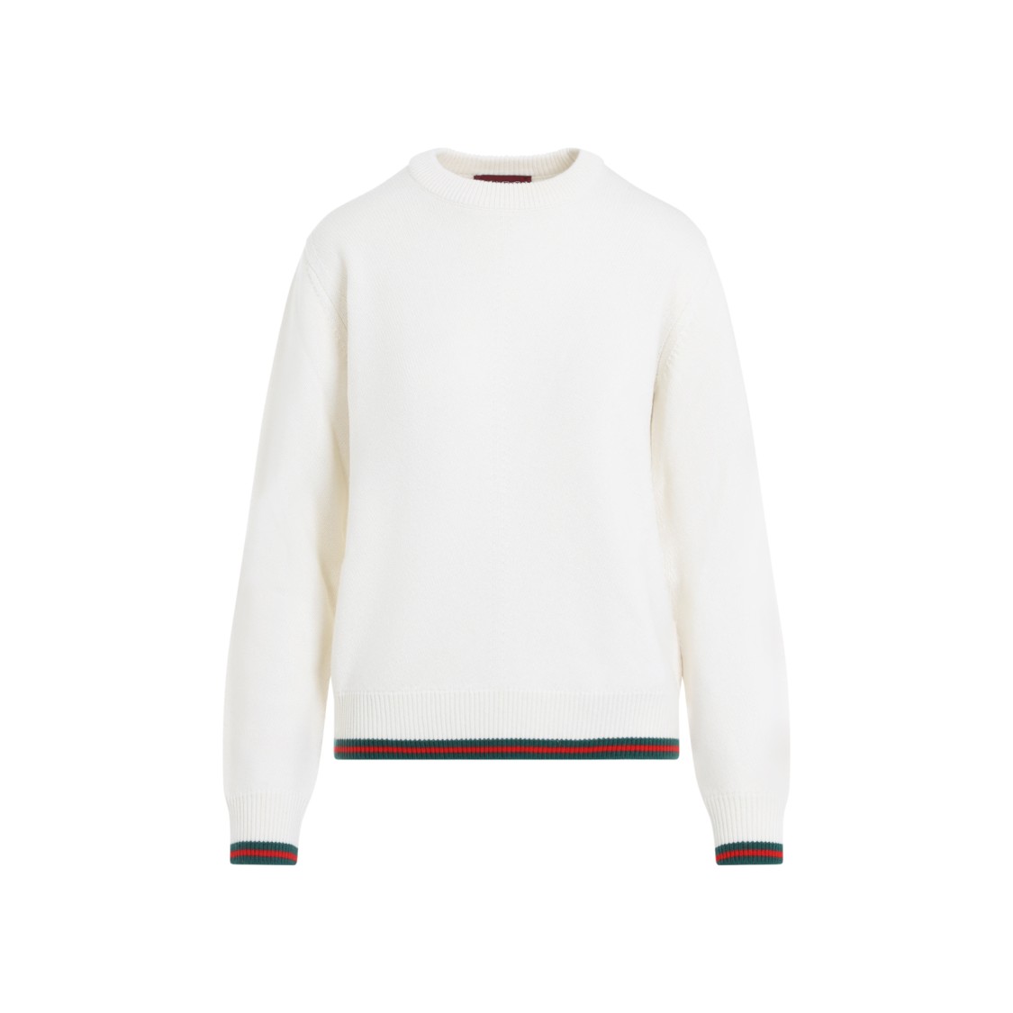 GUCCI GUCCI WEB IVORY WOOL AND CASHMERE PULLOVER