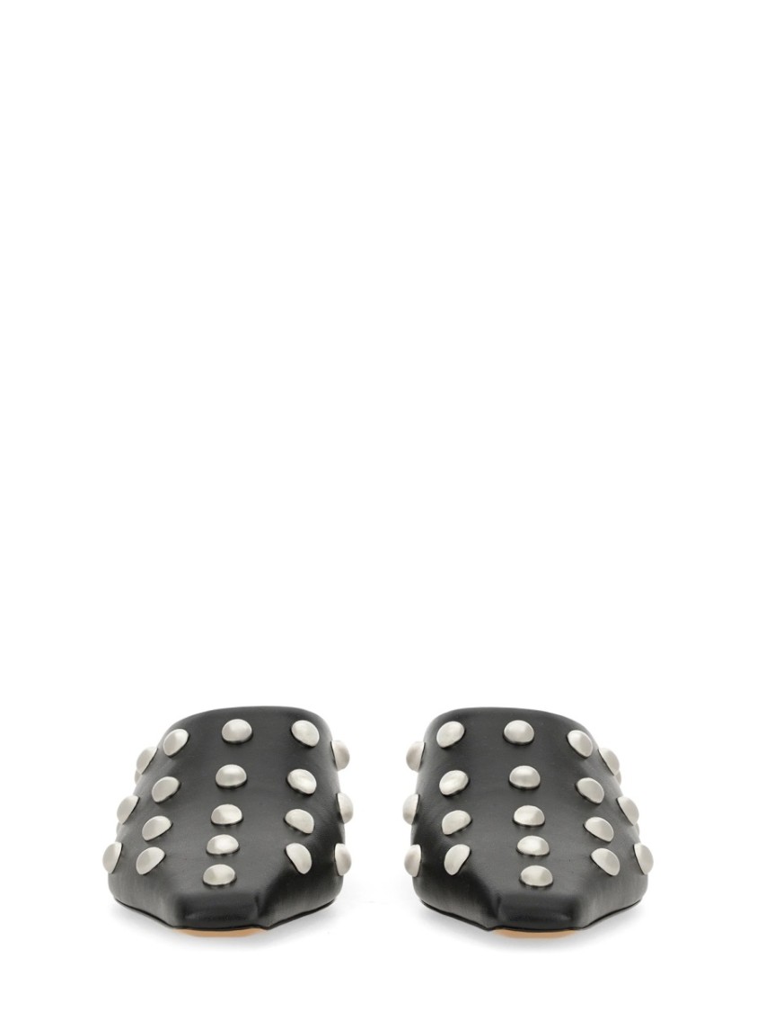 Paris Texas Studded Pointed Toe Mule In Black
