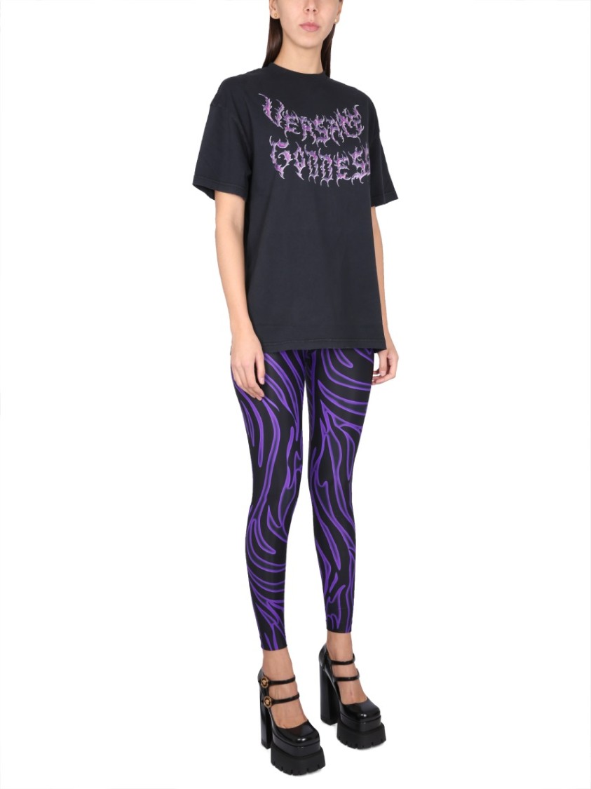 Versace Goddess Oversized T-shirt In Black | ModeSens