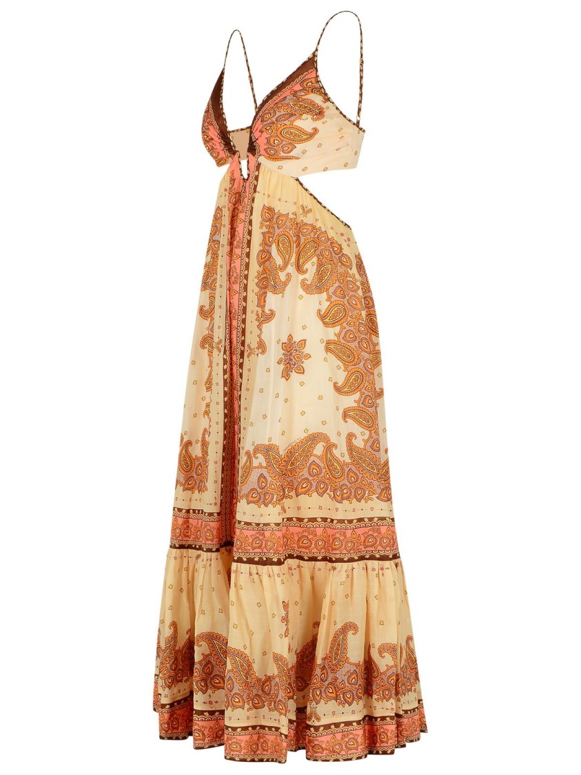 801 Zimmermann 'maxine' Orange Cotton Dress In Orange