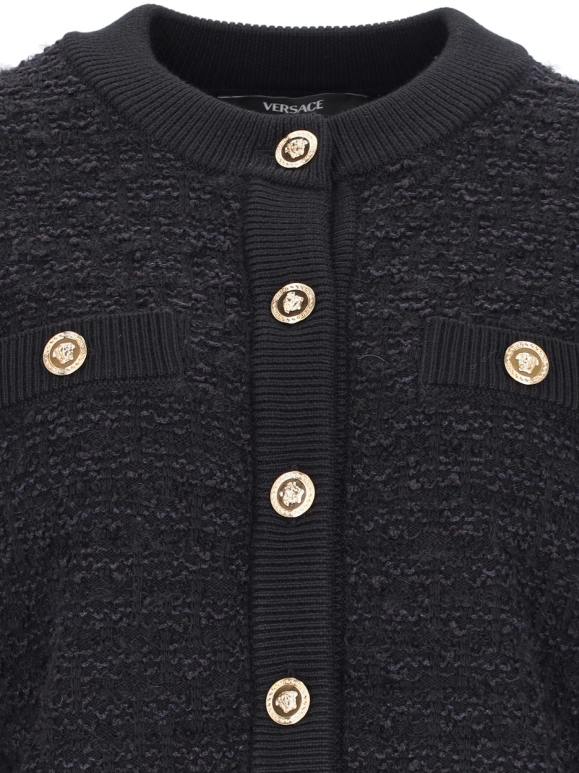 Versace Black Cardigan With Jewel Buttons