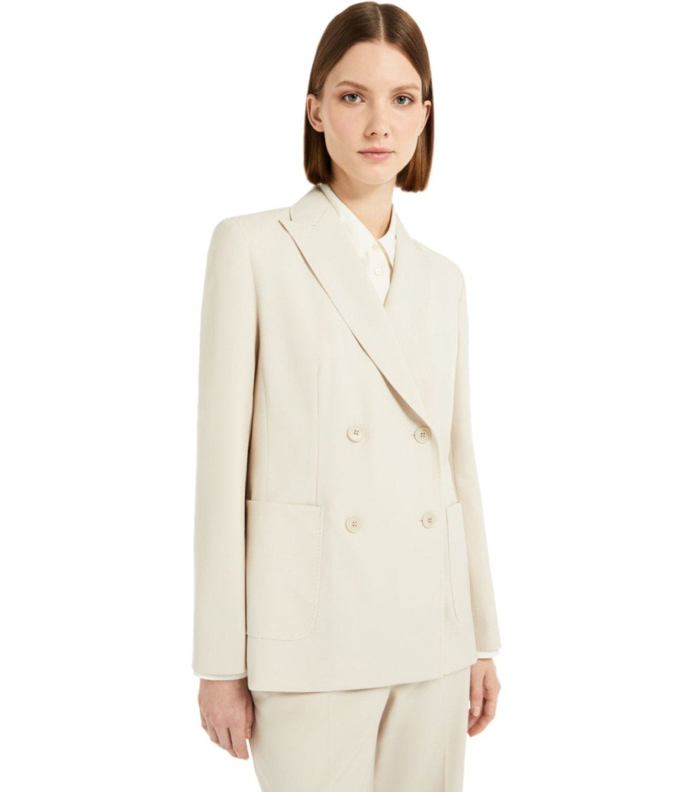 Max Mara Nervoso Sabbia Double-breasted Blazer In Neutral