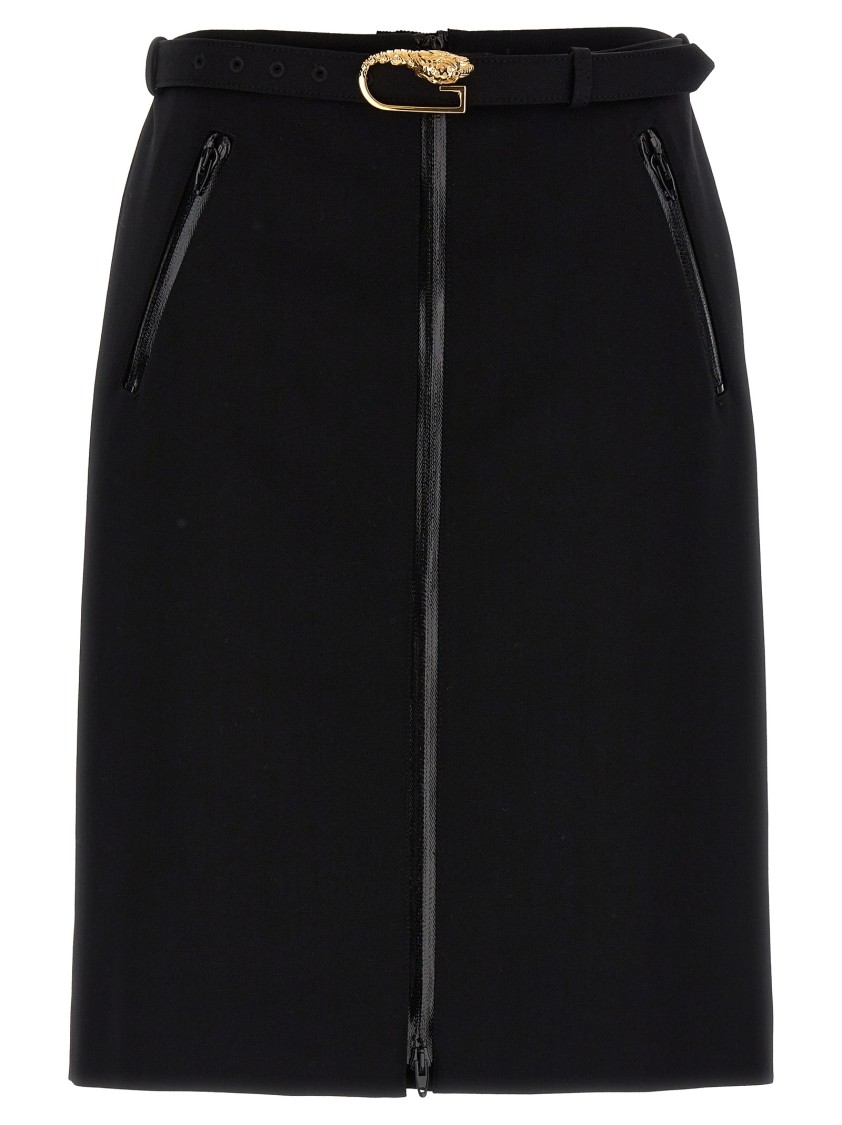 Gucci Wool Skirt With Removable Belt In Black