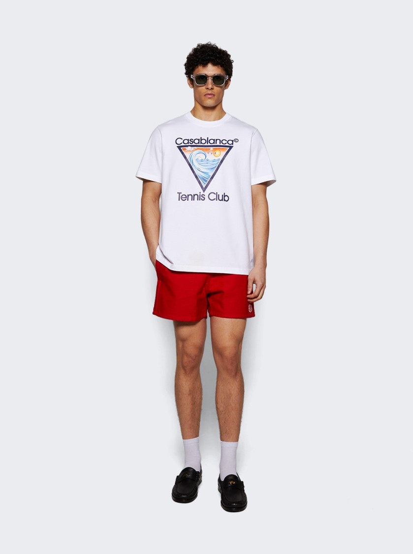 Casablanca White Tennis Club Print T-shirt