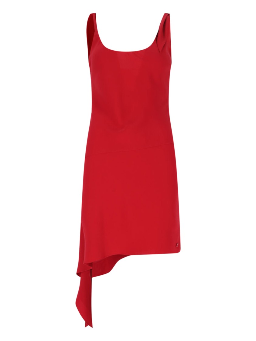 Courrèges Scarf-detail Asymmetric Minidress In Red
