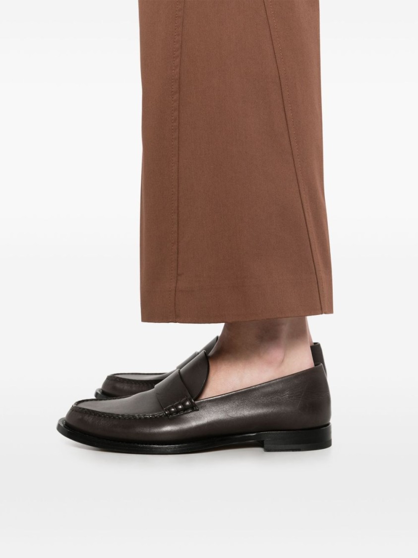 Shop Semicouture Semi Couture Wide-leg Tailored Pants In Brown