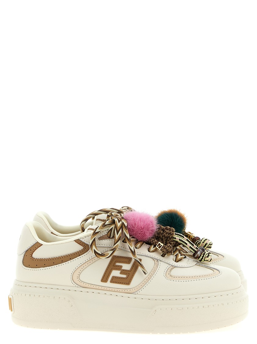 Fendi Match Platform Sole Sneakers Charms In Neutral