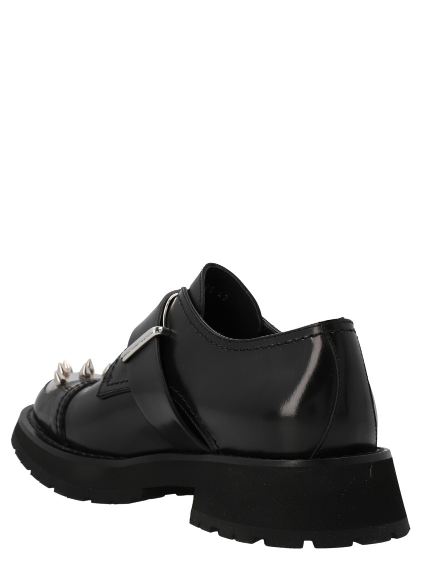 Alexander Mcqueen Studded Derby Shoes In Black