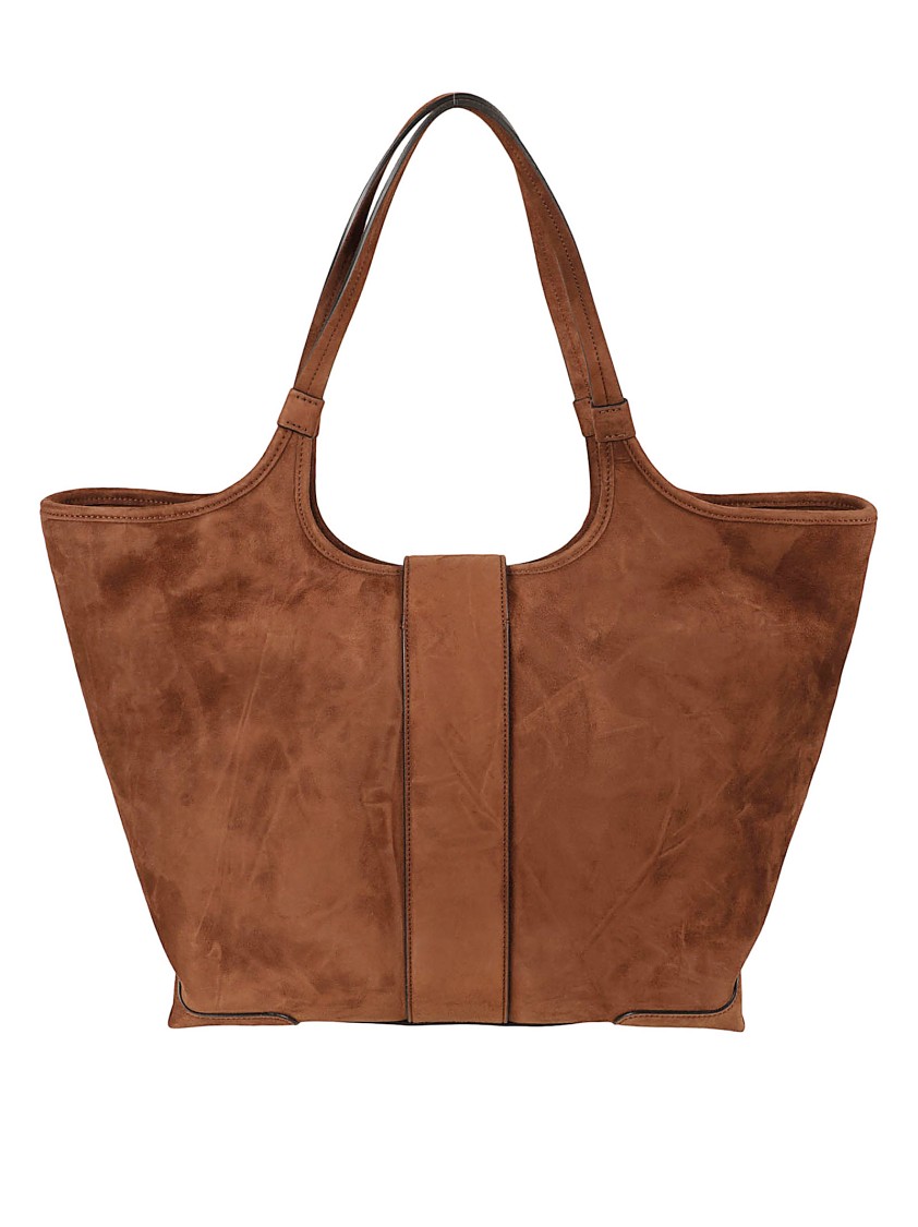 Roger Vivier Structured Goat Leather Handbag In Brown