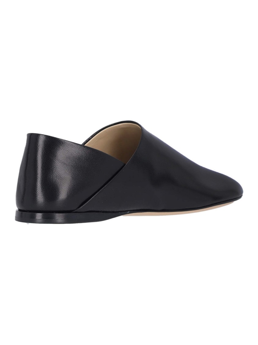 Loewe Pointed Toe Black Sandals In Goat Leather In Black
