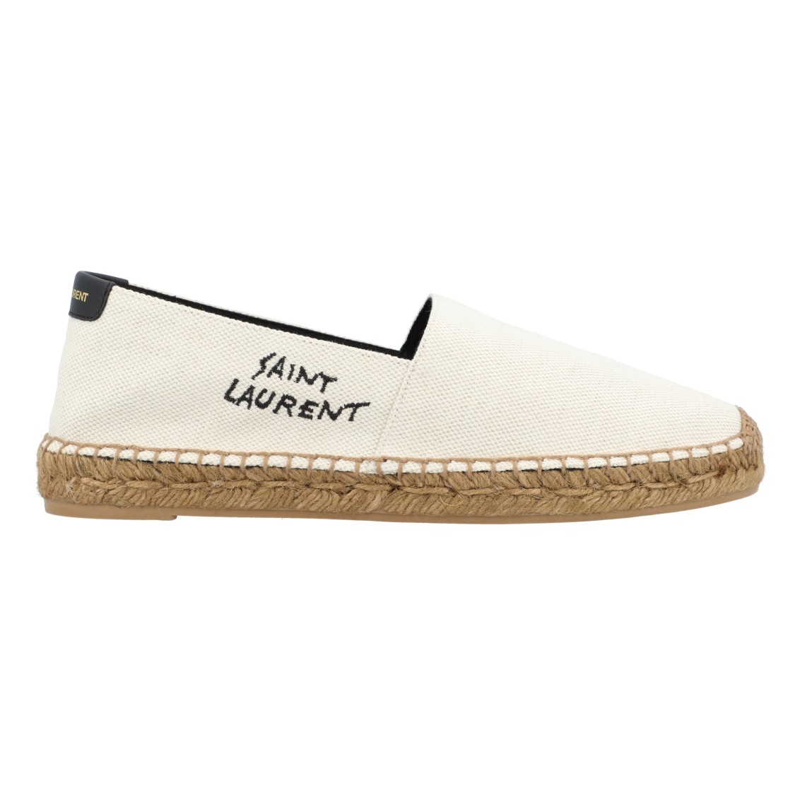Saint Laurent Embroidered Espadrilles In Canvas Beige In Neutral