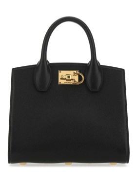 Salvatore Ferragamo Black Canvas Large Tt Sign Shopping Bag Salvatore Ferragamo Black Canvas Large Tt Sign Shopping Bag