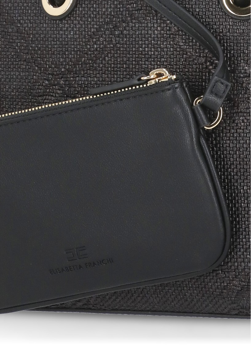 Elisabetta Franchi Black Canvas Bag
