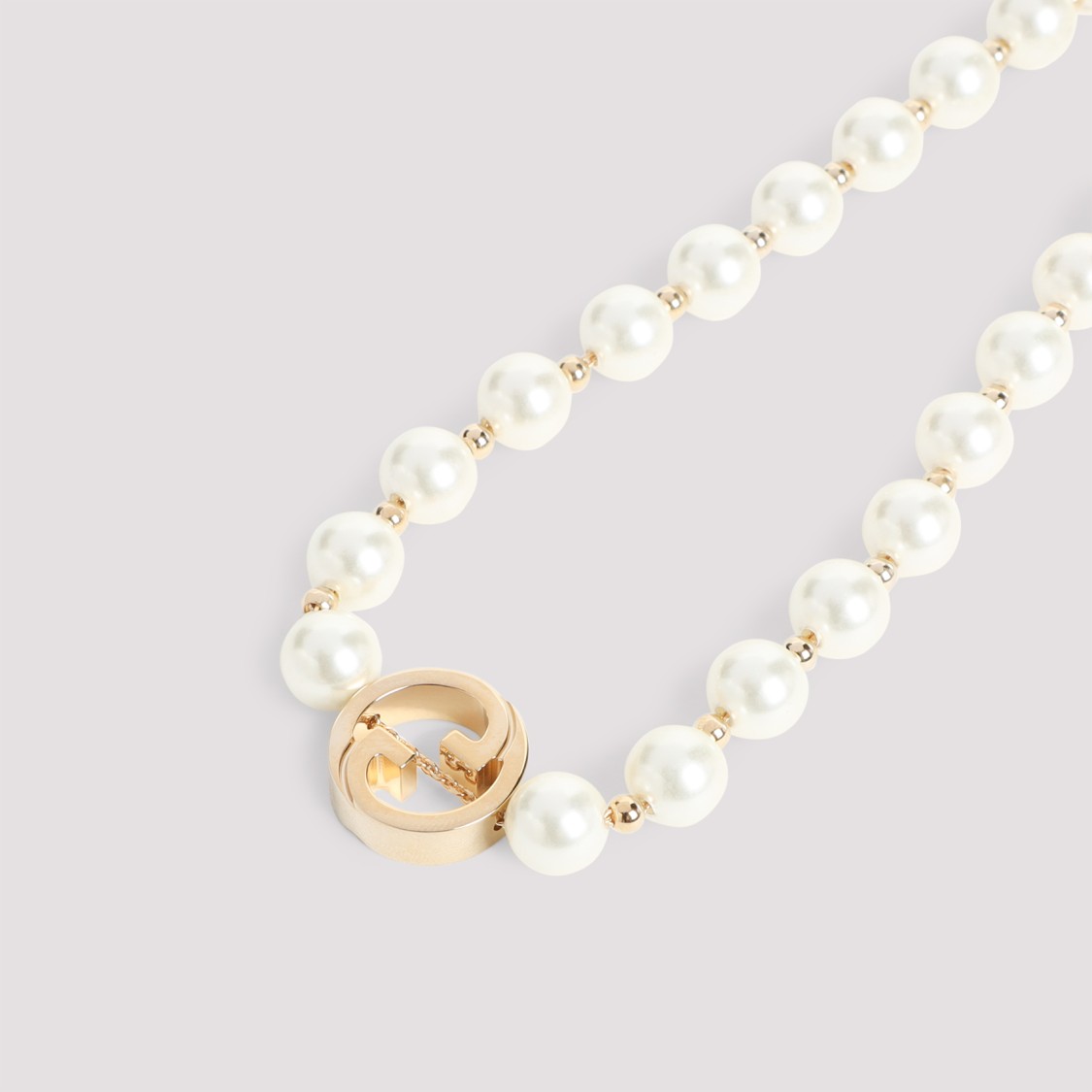 Gucci Cream White Resine Pearl Necklace