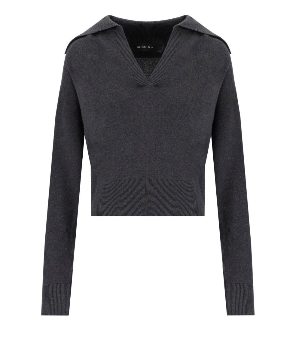 FEDERICA TOSI FEDERICA TOSI DARK GREY POLO JUMPER