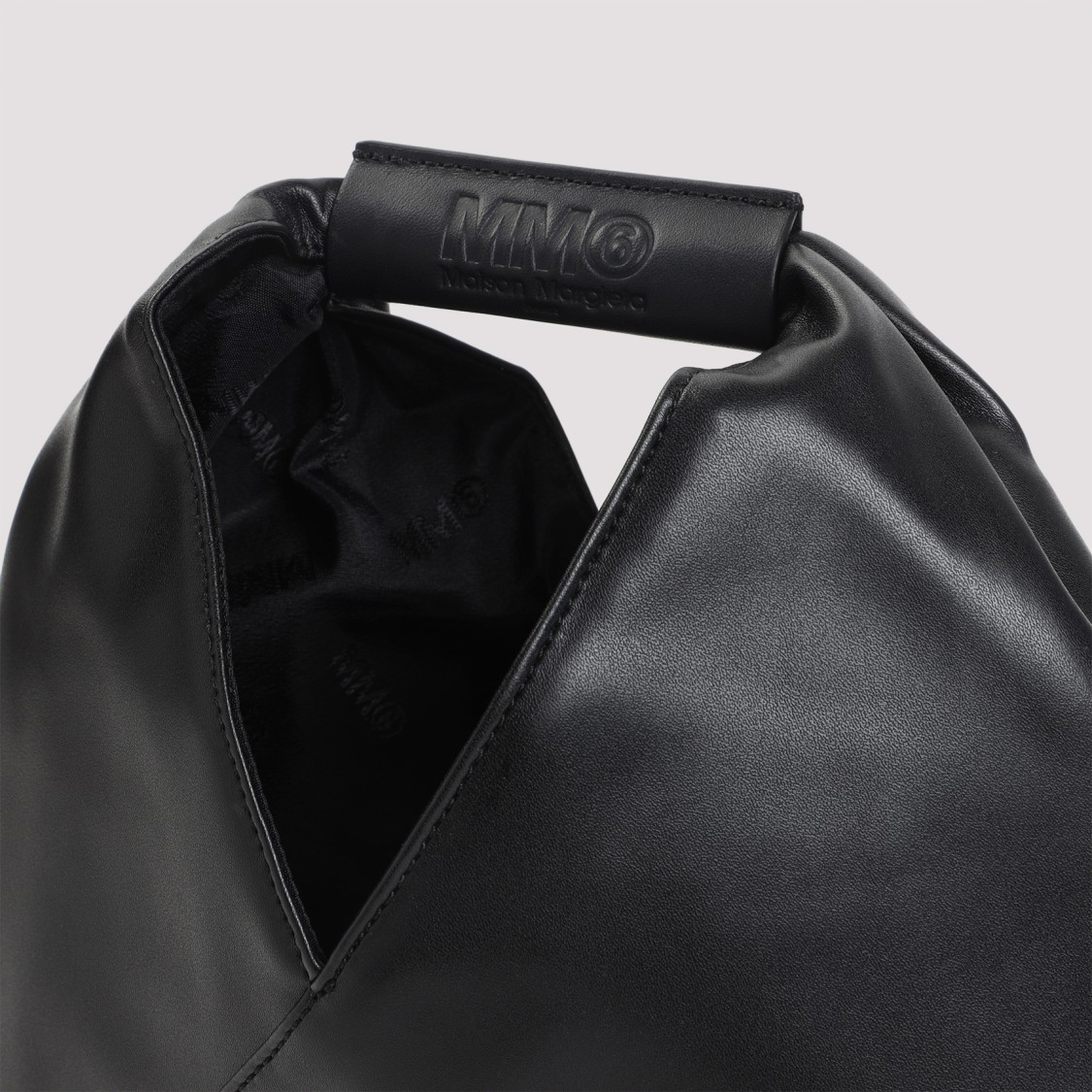 Mm6 Maison Margiela Mm6 By Maison Margiela V-shaped Black Handbag With Structured Handle In Black