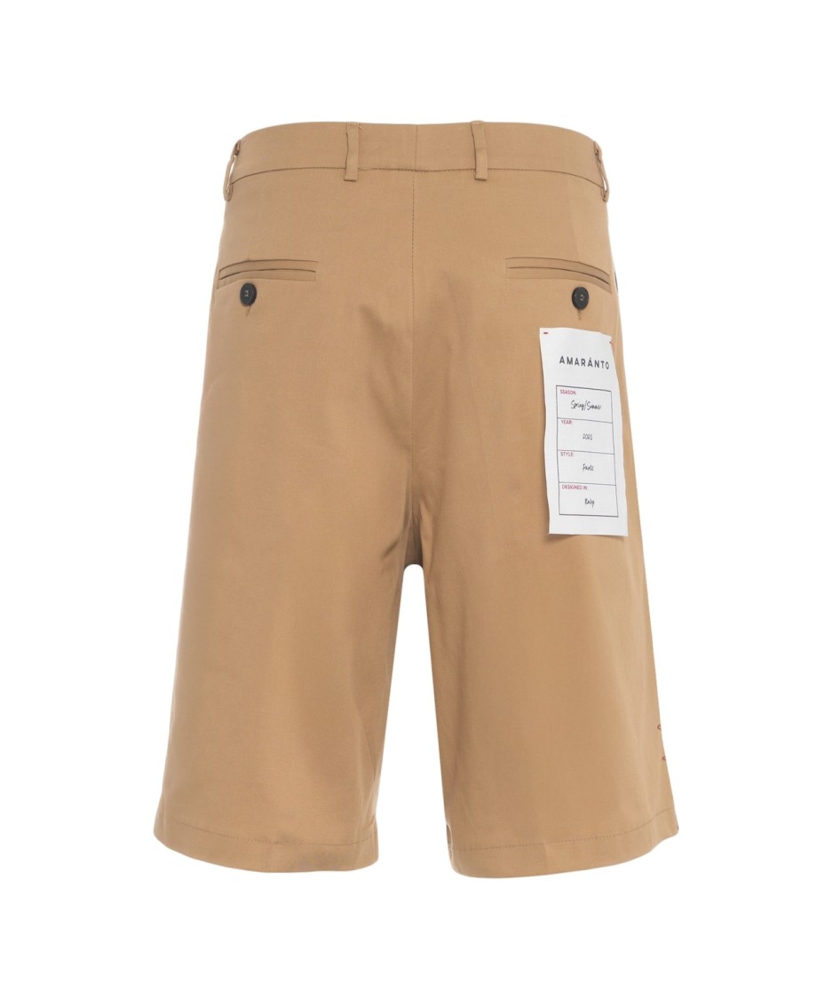 AMARANTO AMARANTO BEIGE BERMUDA SHORTS