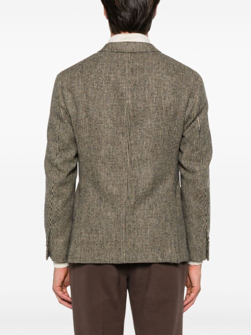 Boglioli Brown Tailored Houndstooth Jacket In Brown