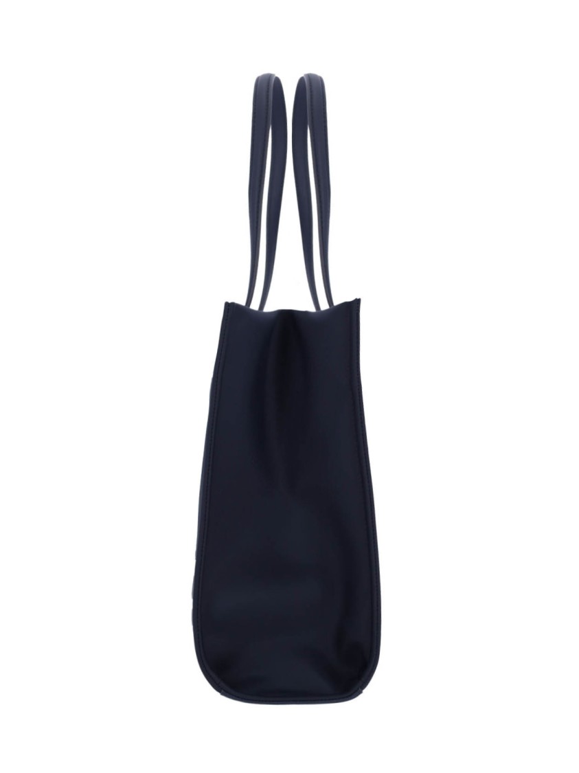 Tory Burch Navy Recycled Nylon Tote With Leather Accents In Blue
