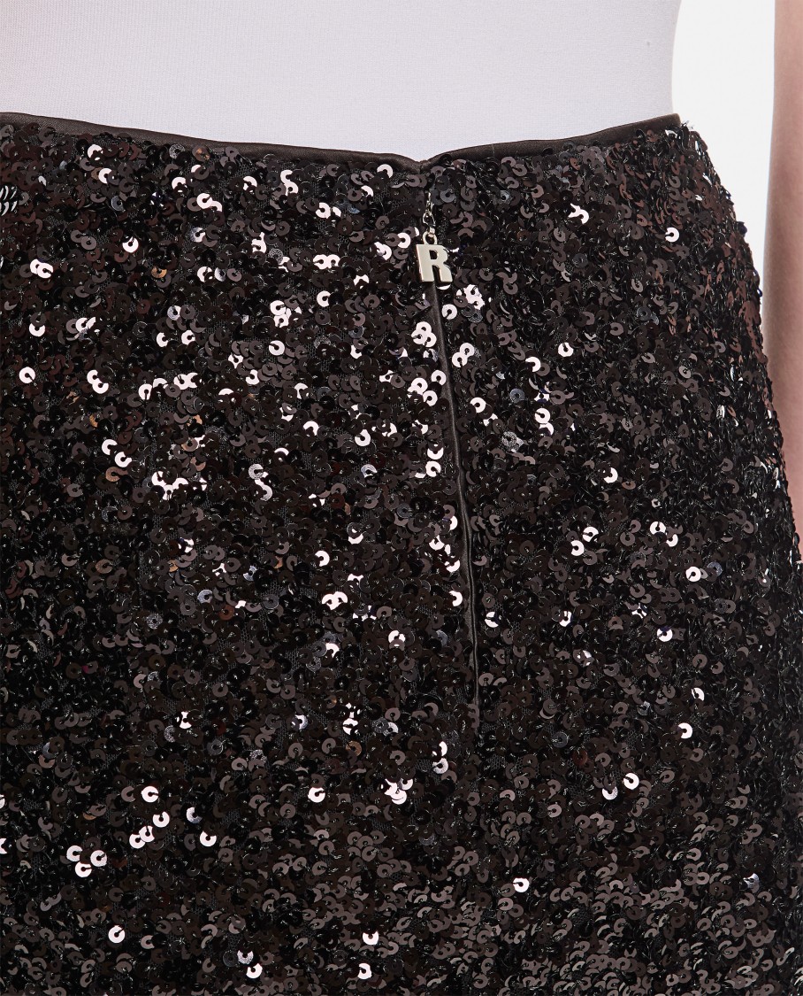 Rotate Birger Christensen Rotate Sequin Midi Pencil Skirt In Black