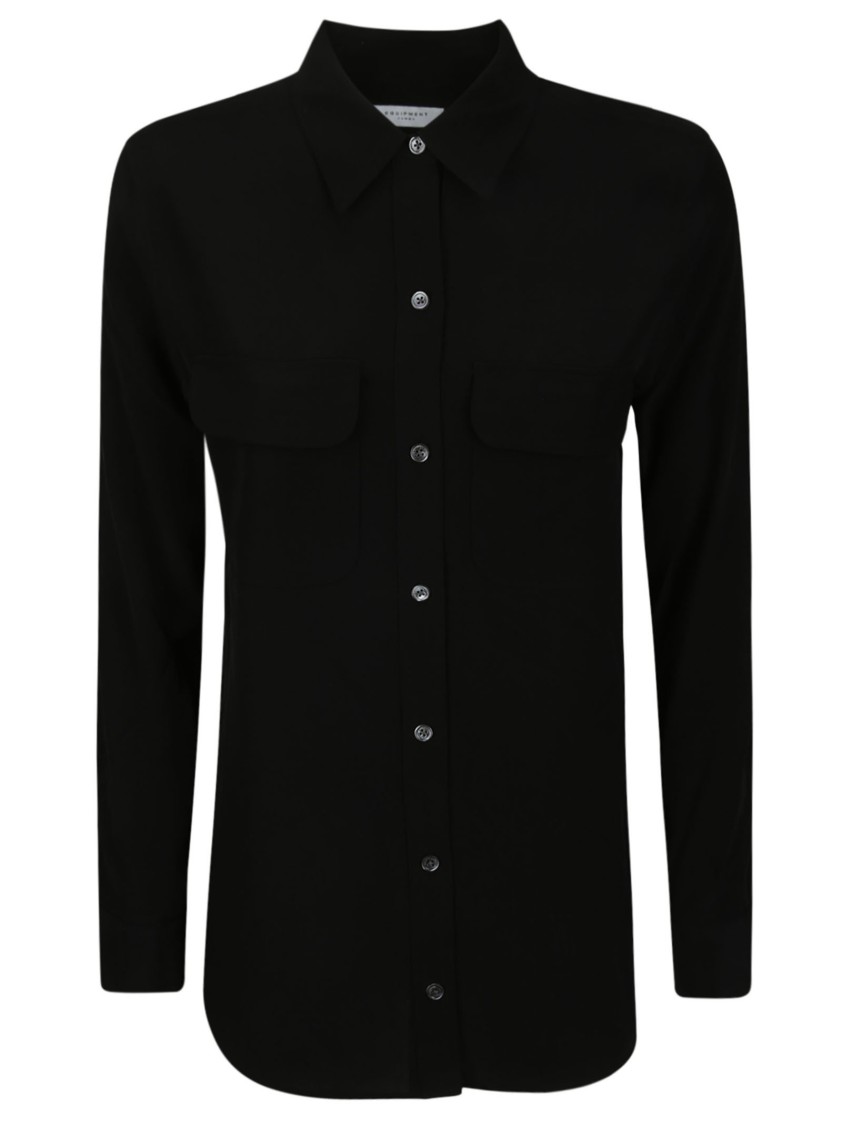 Shop Equipment Black Silk Button-down Shirt