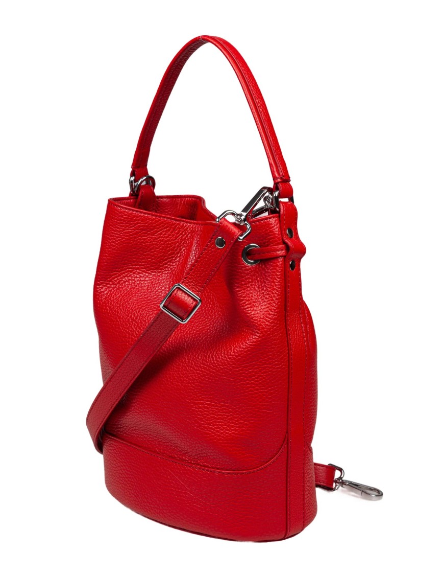Zanellato Monda Daily Day S Leather Bucket Bag Red Color In Red