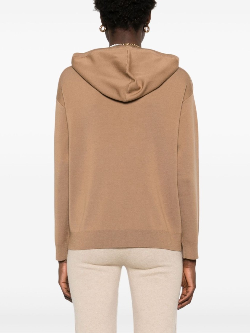 Max Mara Hooded Sweatshirt With Drawstring And Graphic Detail