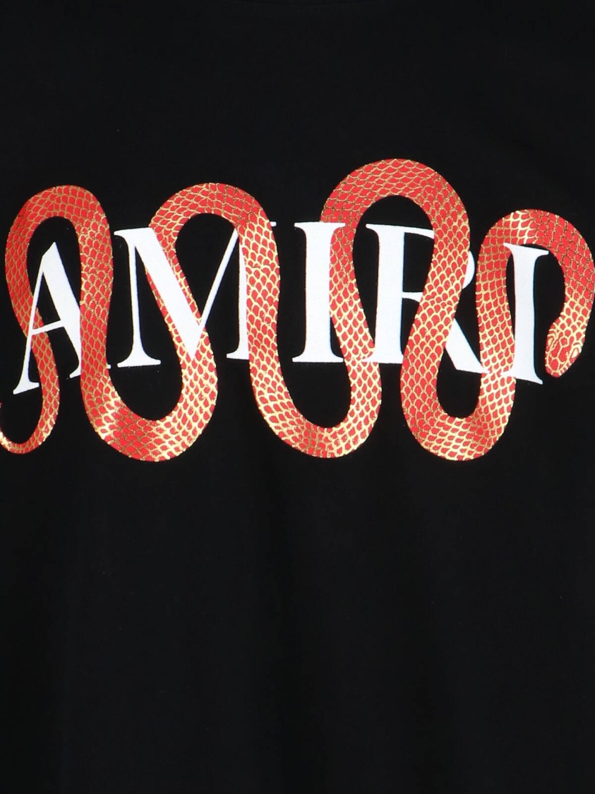 Amiri Mens Snake Oversized Short-sleeve Cotton-jersey T-shirt Black