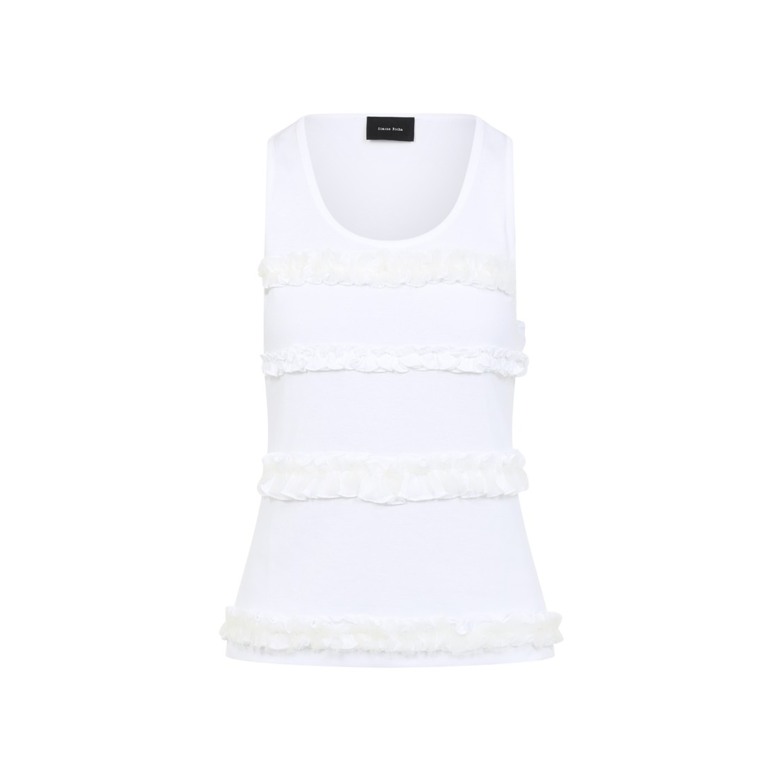 Simone Rocha Ruffle Frill Tank Top In White